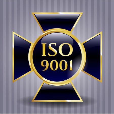 ISO 9001 gold shiny emblem