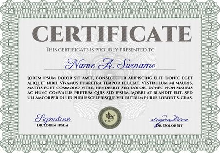 Diploma. Frame certificate template Vector.Cordial design. Printer friendly. 