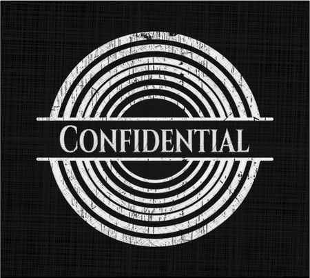 Confidential chalkboard emblem