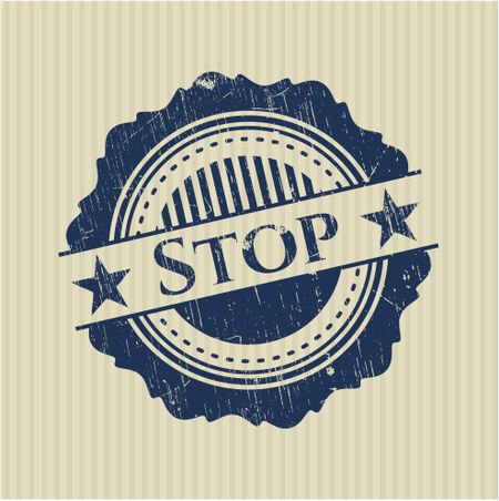 Stop rubber grunge stamp