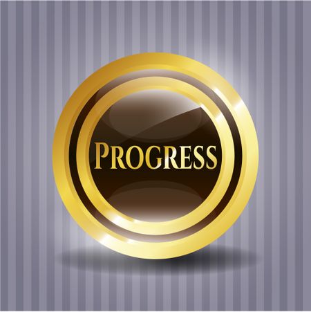 Progress gold shiny badge