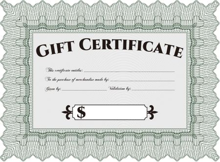 Gift certificate template. Excellent design. Vector illustration with complex background. 