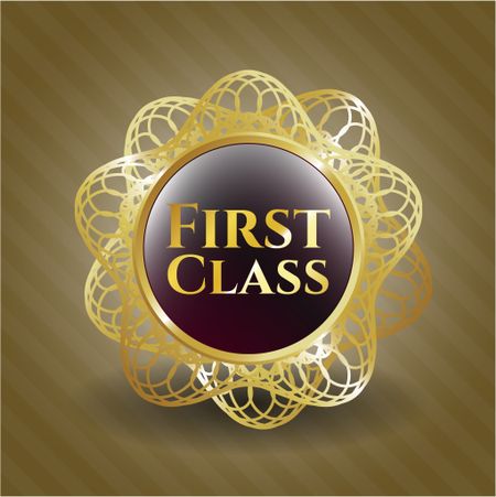 First Class gold shiny badge