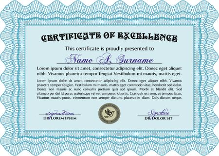 Certificate of achievement template. Superior design. Vector pattern that is used in currency and diplomas. Printer friendly. 