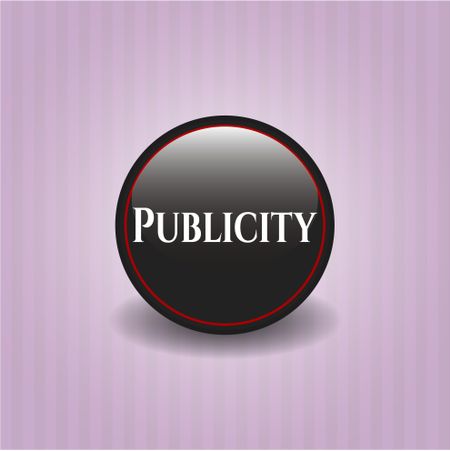 Publicity black shiny badge