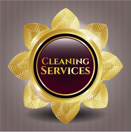 Cleaning Services gold shiny emblem