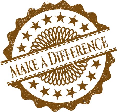 Make a Difference rubber grunge stamp