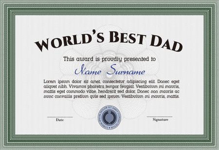 Best Father Award. Superior design. Printer friendly. Vector illustration.