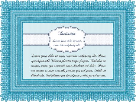 Retro invitation template. Customizable, Easy to edit and change colors.Beauty design. With great quality guilloche pattern. 