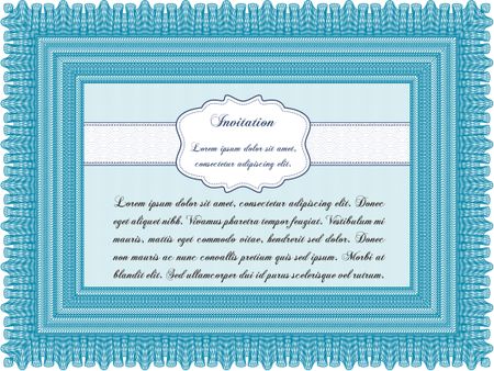 Retro invitation template. Customizable, Easy to edit and change colors.Beauty design. With great quality guilloche pattern.