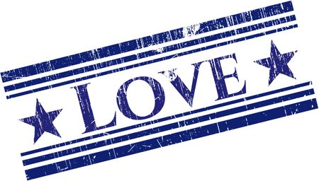 Love rubber grunge stamp