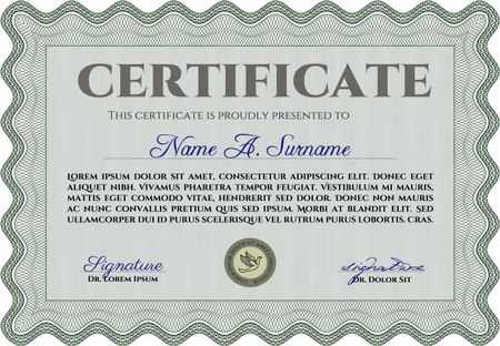Sample certificate or diploma. Sophisticated design. Customization, Easy to edit and change colors.With linear background. 