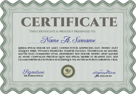 Sample certificate or diploma. Sophisticated design. Customization, Easy to edit and change colors.With linear background.