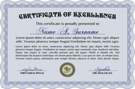 Certificate. Vector pattern that is used in currency and diplomas.With great quality guilloche pattern. Modern design. 