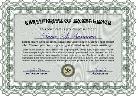 Certificate or diploma template. Complex background. Diploma of completion.Nice design.