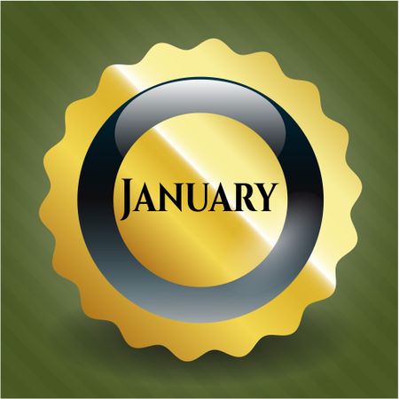 January gold shiny emblem