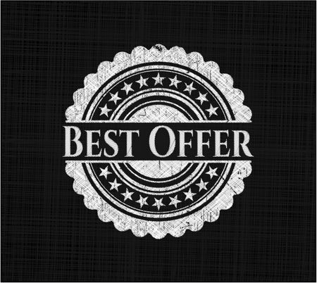 Best Offer chalkboard emblem on black board
