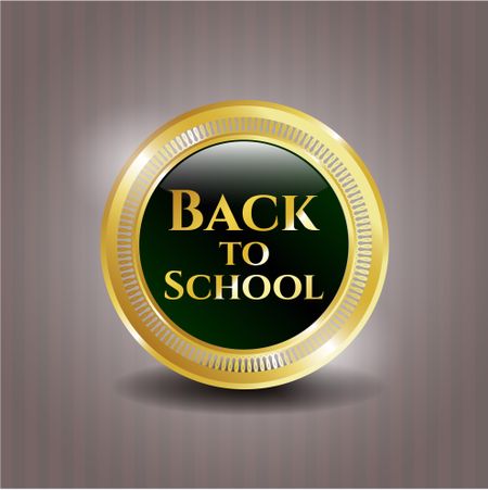 Back to School gold shiny badge