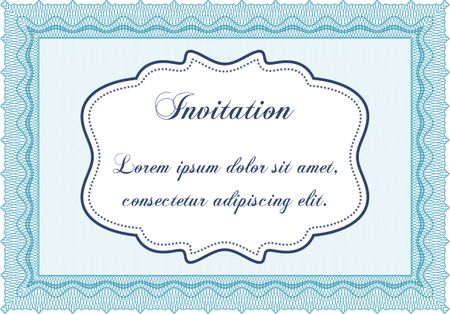 Vintage invitation template. With great quality guilloche pattern. Lovely design. Detailed.