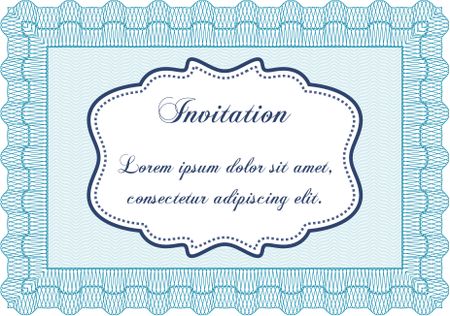 Vintage invitation template. With complex linear background. Good design. Vector illustration.