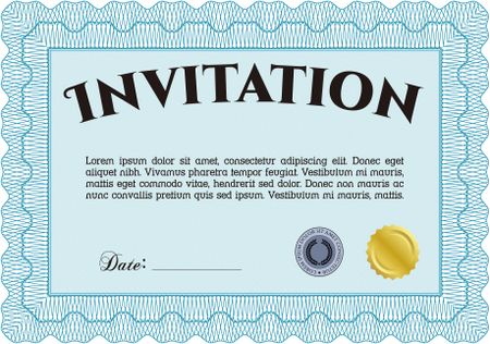 Invitation template. With quality background. Customizable, Easy to edit and change colors.Complex design. 
