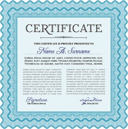 Certificate of achievement. With great quality guilloche pattern. Detailed.Superior design. 