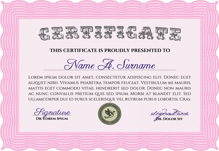 Certificate. Money style.With quality background. Nice design. 