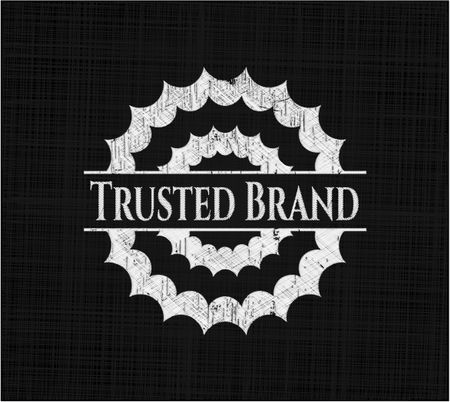 Trusted Brand chalk emblem written on a blackboard