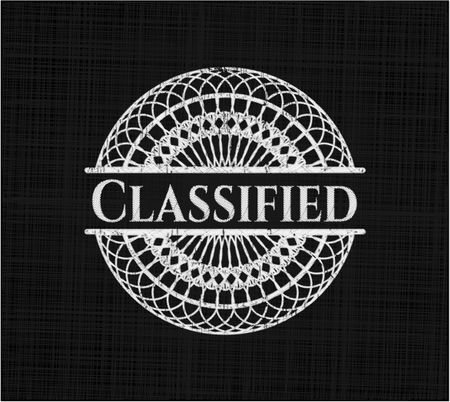 Classified chalkboard emblem