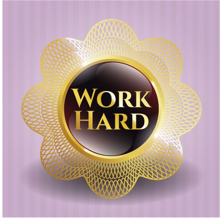 Work Hard shiny badge