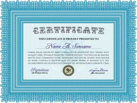 Certificate or diploma template. With linear background. Easy to edit and change colors.Artistry design. 