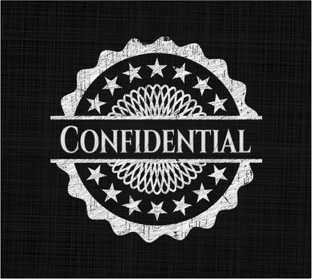 Confidential chalkboard emblem
