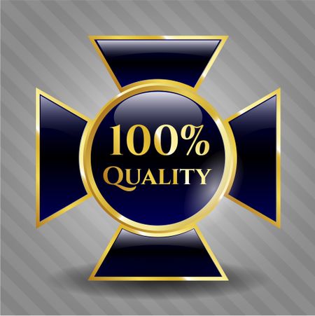 100% Quality gold shiny badge