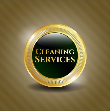 Cleaning Services gold shiny badge