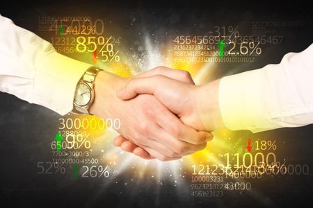 Business Handshake with number analysis