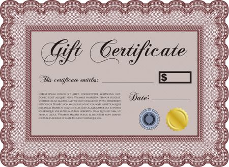 Formal Gift Certificate. With complex background. Lovely design. Detailed.