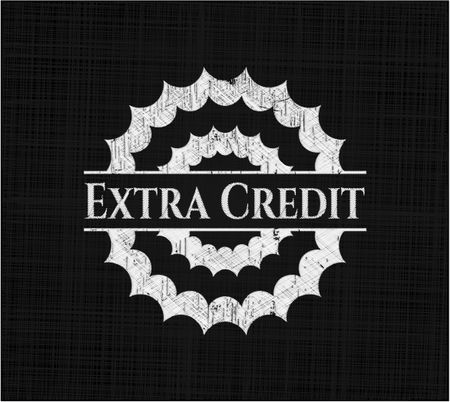 Extra Credit chalk emblem written on a blackboard