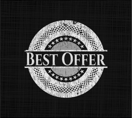 Best Offer chalkboard emblem on black board