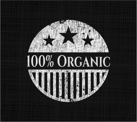 100% Organic on blackboard