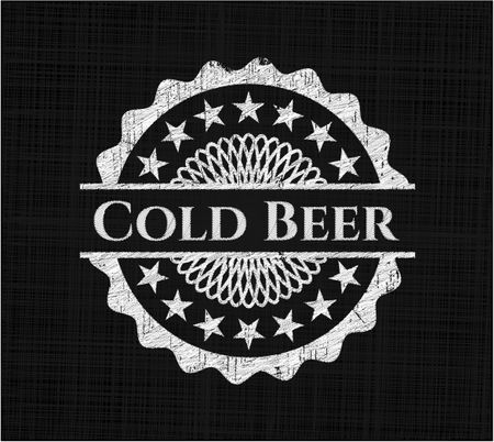 Cold Beer chalkboard emblem on black board