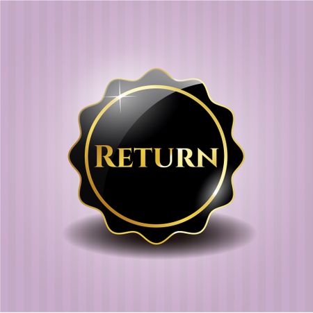 Return black shiny badge