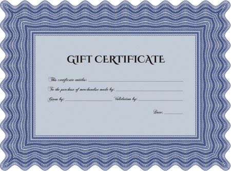 Gift certificate template. Customizable, Easy to edit and change colors.With complex linear background. Superior design. 