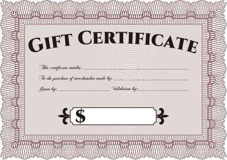 Formal Gift Certificate. Border, frame.With linear background. Superior design. 