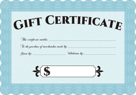 Gift certificate. Detailed.Easy to print. Artistry design. 