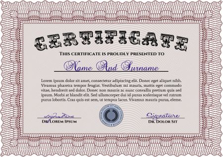 Certificate of achievement template. Modern design. With complex background. Frame certificate template Vector.