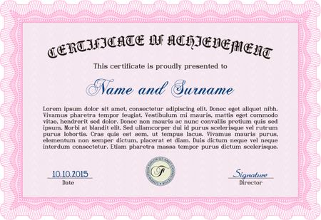 Sample certificate or diploma. With background. Customizable, Easy to edit and change colors.Artistry design. 
