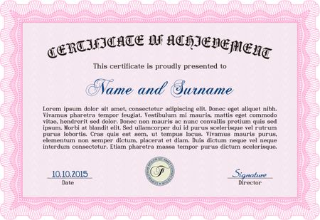 Sample certificate or diploma. With background. Customizable, Easy to edit and change colors.Artistry design. 