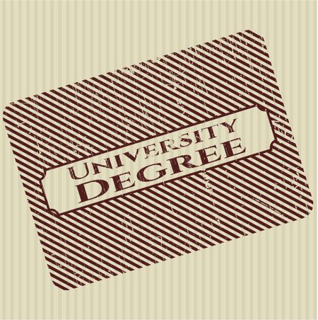 University Degree rubber grunge seal