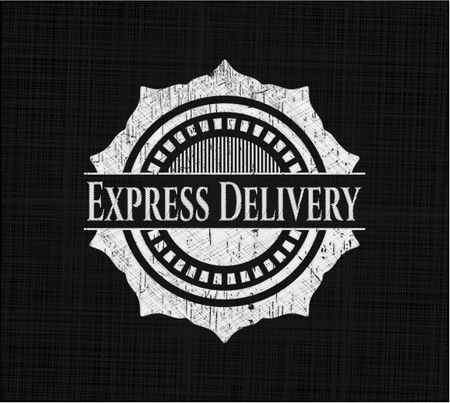 Express Delivery chalkboard emblem written on a blackboard
