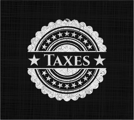 Taxes chalkboard emblem